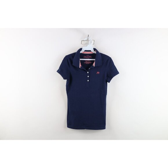 Vtg Y2K Aeropostale Womens Large Babydoll Bella Collared Polo Shirt Navy Blue - Picture 1 of 16